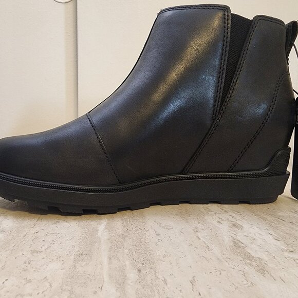 Sorel Womens Evie II Zip Wedge Boot Black, Black 8M - A043 - Picture 6 of 11